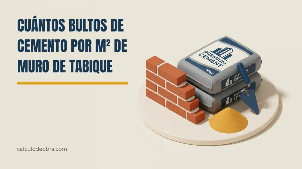 Cuántos bultos de cemento se necesitan por m² de muro de tabique